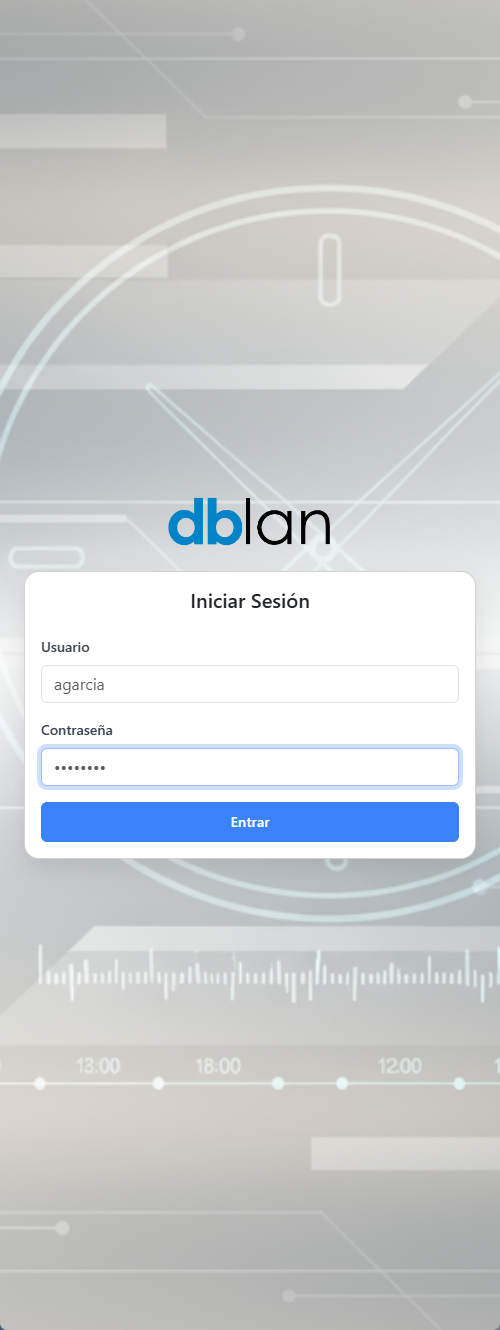 Vista principal de la app móvil